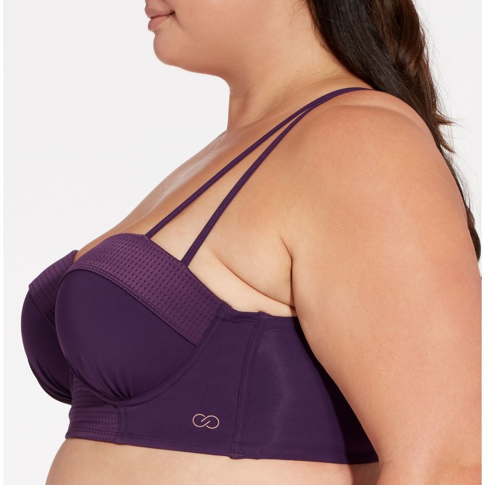 Calia Long Line Bralette BlackBerry Bikini Top